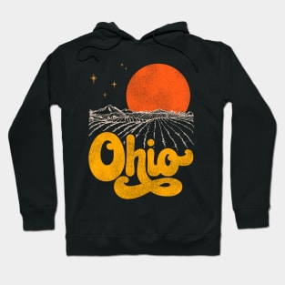 Vintage State of Ohio Mid Century Distressed Aesthetic Hoodie